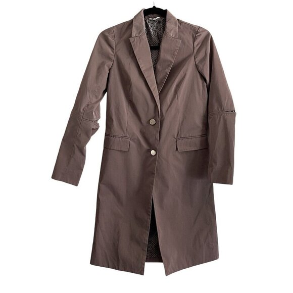 Sosken Studios Women 0 Mauve Button Front Longline Duster Claudia Jacket - Picture 1 of 15